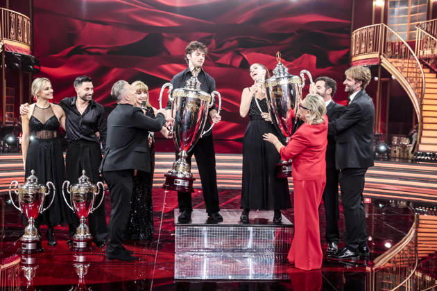 December 21, 2025, Rome, Rome, Italy: Dancing with the Stars television show, the finale. Pictured is Andrea Delogu and Nikita Perotti, the winners. Rome, Italy 20 December 2025 Rome Italy  - ZUMAa289 20251221_zia_a289_042 Copyright: xCristianoxMinichiellox