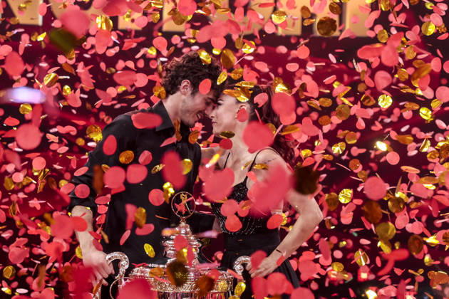 December 21, 2025, Rome, Rome, Italy: Dancing with the Stars television show, the finale. Pictured is Andrea Delogu and Nikita Perotti, the winners. Rome, Italy 20 December 2025 Rome Italy  - ZUMAa289 20251221_zia_a289_050 Copyright: xCristianoxMinichiellox
