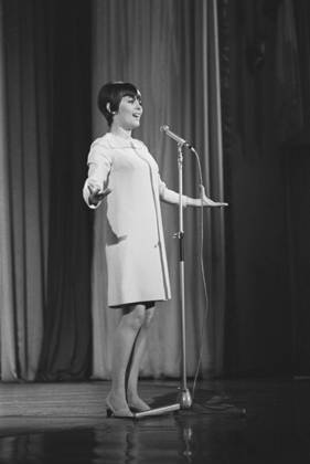 Moscow, USSR. French singer Mireille Mathieu performs in the Moscow State Variety Theatre as the French Music Hall tours in USSR. Valentin Mastyukov TASS  32427944
