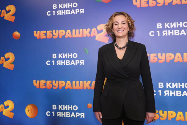 RUSSIA, MOSCOW - DECEMBER 24, 2025: Yuliana Slashcheva, Gorky Film Studio CEO, poses on the red carpet during the premiere of the family comedy Cheburashka 2 by Dmitry Dyachenko at the KARO 11 Oktyabr cinema on Novy Arbat Street (New Arbat Avenue). Valery Sharifulin TASS  86692738