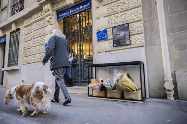 Flowers at Fondation Brigitte Bardot After Actress Death - Paris This picture shows the entrance of the Fondation Brigitte Bardot with a flowers set on the door following the death of French actress and animal rights activist Brigitte Bardot in Paris on December 28, 2025. Photo by Eliot Blondet ABACAPRES.COM Paris Ile-de-France France  Copyright: xBlondetxEliot ABACAx