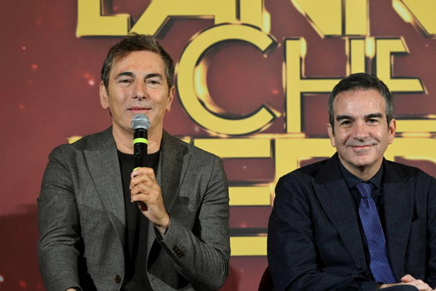 December 30, 2025, Catanzaro, Catanzaro, Italy: Press conference for the presentation of the RAI New Year s Eve program L anno che verro at the S. Giovanni Complex, Catanzaro. Pictured is Marco Liorni (L), host; Roberto Occhiuto (R), President of the Calabria Region. Catanzaro, Italy 30 December 2025 Catanzaro Italy  - ZUMAa289 20251230_zia_a289_055 Copyright: xValeriaxFerrarox