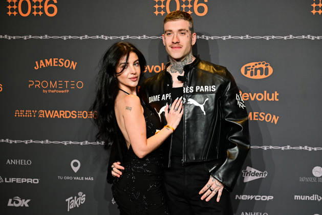 January 10, 2026, Madrid, Madrid, SPAIN: Content creators and guests pose on the black carpet during the third edition of the Army Awards, held on Saturday, January 10, at the Madrid Arena in Madrid. Known as the Ã¢â‚¬oeinternet anti-awards,Ã¢â‚¬Â the ceremony honors the most viral moments, trends, and personalities from social media over the past year in a script-free gala hosted by Ceciarmy and Santiago Segura. In the image Ale Neathea and Arnau Madrid SPAIN - ZUMAz108 20260110_znp_z108_176 Copyright: xRichardxZubelzux