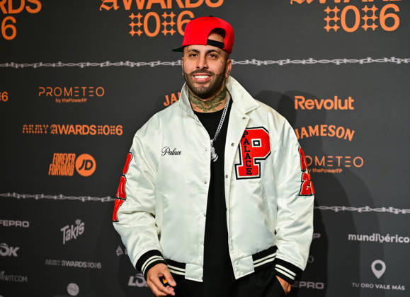 January 10, 2026, Madrid, Madrid, SPAIN: Content creators and guests pose on the black carpet during the third edition of the Army Awards, held on Saturday, January 10, at the Madrid Arena in Madrid. Known as the Ã¢â‚¬oeinternet anti-awards,Ã¢â‚¬Â the ceremony honors the most viral moments, trends, and personalities from social media over the past year in a script-free gala hosted by Ceciarmy and Santiago Segura. In the image Doble Nicky Jam Madrid SPAIN - ZUMAz108 20260110_znp_z108_196 Copyright: xRichardxZubelzux