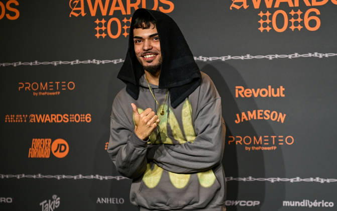 January 10, 2026, Madrid, Madrid, SPAIN: Content creators and guests pose on the black carpet during the third edition of the Army Awards, held on Saturday, January 10, at the Madrid Arena in Madrid. Known as the Ã¢â‚¬oeinternet anti-awards,Ã¢â‚¬Â the ceremony honors the most viral moments, trends, and personalities from social media over the past year in a script-free gala hosted by Ceciarmy and Santiago Segura. In the image balalaclavx Madrid SPAIN - ZUMAz108 20260110_znp_z108_208 Copyright: xRichardxZubelzux