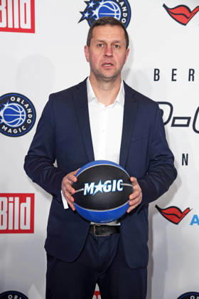 Alan Ibrahimagic Basketball Coach, German Basketball Federation DBB on arrival at the NBA TIP OFF DINNER in the Axel Springer Tower in Berlin on 14 01 2026