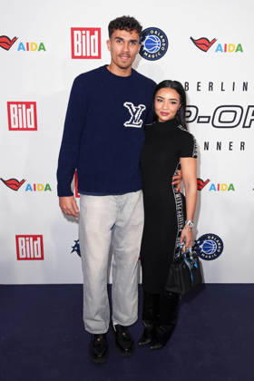 Tristan da Silva Orlando Magic basketball player with girlfriend Gabrielle Wright arriving at the NBA TIP OFF DINNER at the Axel Springer skyscraper in Berlin on 14 01 2026