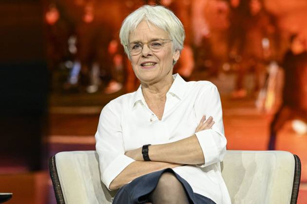 Ulrike Herrmann journalist 01 26 her Ulrike Herrmann on January 14, 2026 in Markus Lanz , ZDF TV television talk show talk show Germany german german woman journalism author taz tageszeitung business expert business journalist german female journalist journalism cross half sitting talking arms crossed folded