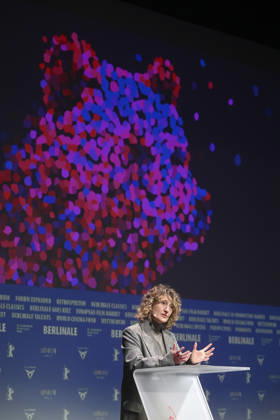Promotional event ahead of 76th Berlin International Film Festival BERLIN, GERMANY - JANUARY 20: Berlinale Director Tricia Tuttle makes a speech during the promotional meeting for the 76th International Berlin Film Festival (Berlinale) in Berlin, Germany on January 20, 2026. Halil Sagirkaya Anadolu Berlin Germany. Editorial use only. Please get in touch for any other usage.  Copyright: x2026xAnadoluxHalilxSagirkayax