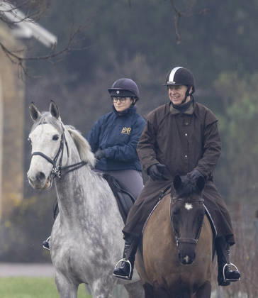 Andrew Mountbatten Windsor 19 01 2026 Andrew Mountbatten Windsor rides with a groom on the Windsor Estate.  Copyright: xDougxSeeburgx NINTCHDBPICT001052598434