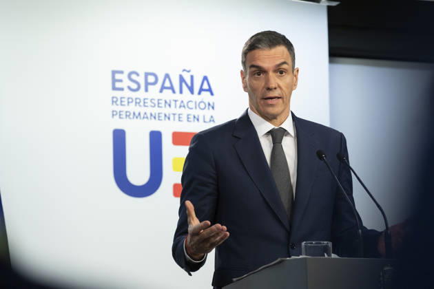 News Bilder des Tages Spanish Prime Minister Pedro Sánchez during his press conference at the end of the extraordinary European summit. - 23 01 2026 - Belgium Brussels Brussels -  NicolasxLandemardx xLexPictorium LePictorium_0323605