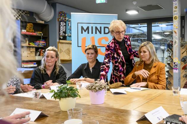 Tilburg, The Netherlands, 2026-02-03 14:57:53 TILBURG, February 14, 2026, Mind Us. Queen Maxima, honorary chair of the MIND Us Foundation, and Pien Zaaijer are visiting the municipality of Tilburg as part of the MIND Us Leading Locals network. Tilburg is one of eleven leading municipalities participating in the network. PHOTO: NLBeeld Patrick van Emst Credit: NL Beeld Patrick van Emst  Copyright: xx x