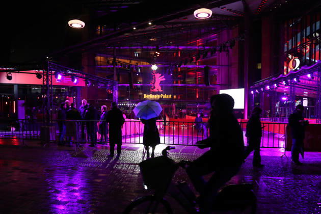 February 11, 2026, Berlin, Germany: People stand in front of the Berlinale Palast ahead of the 76th Berlin International Film Festival (Berlinale) in Berlin. The festival runs from Feb. 12 to 22, 2026. Berlin Germany  - ZUMAf146 20260211_zip_f146_009 Copyright: xRouzbehxFouladix