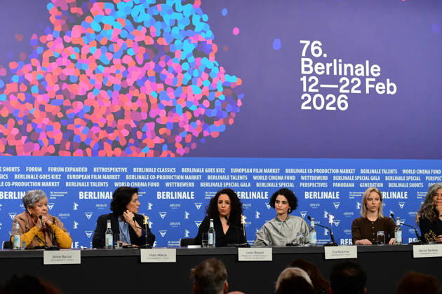 Marion Barbeau, Hiam Abbas, Selma Baccar, Leyla Bouzid, Feriel Chamari and Eya Boutera at the A Voix Basse In a Whisper press conference during the 76th Berlinale International Film Festival Berlin 2026 , February 13th, 2026 Romain Doucelin Bestimage The À Voix Basse In A Whisper press conference during the 76th Berlinale International Film Festival Berlin at Grand Hyatt Hotel on February 13th, 2026 in Berlin, Germany Berlin Allemagne  Copyright: xRomainxDoucelinx xBestimagexRomainxDoucelinx xBestimagex