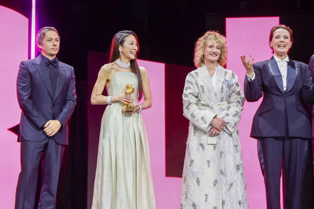 Jean Baker, Michelle Yeoh Golden Bear Award winner , Tricia Tuutle, Desree Nosbusch at the opening of the 76th Berlinale International Film Festival with the No Good Men Film Premiere on 12 02 2026 at the Berlinale Palast Berlin