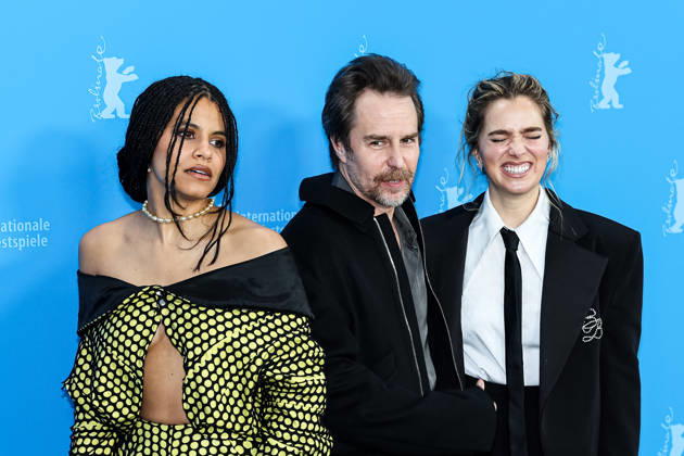 Berlin Berlinale, 76 Berlin International Film Festival 2026 Photo Call Fun shoot GOOD LUCK, HAVE FUN, DON™T DIE Sam Rockwell Actor Actor Zazie Beetz Actress Actor Haley Lu Richardson Actress Actor Berlinale, 76 Berlin International Film Festival 2026, 13 02 2026 Press Photo Roger Buerke Copyright: xEibner-Pressefoto RogerxBuerkex EP_RBE