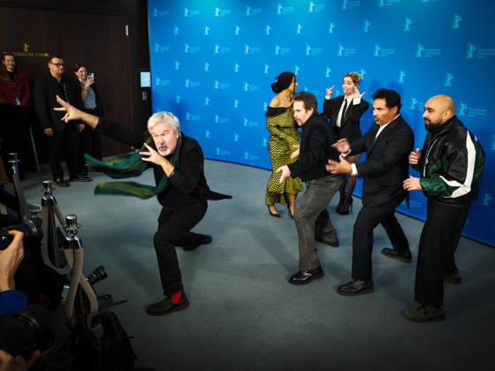 Photocall for Good Luck, Have Fun, Don™t Die , Grand Hyatt Berlin, Berlin, Germany Gore Verbinski, Zazie Beetz, Haley Lu Richardson, Sam Rockwell, Michael Pena and Asim Chaudhry act out martial arts moves in front of the photographers at the Photocall for Good Luck, Have Fun, Don™t Die during Berlinale (Berlin Film Festival) at Grand Hyatt Berlin, Berlin, , Germany on 13 February 2026., Credit:Julie Edwards Avalon Copyright: xJuliexEdwardsx xAvalonx 1074737027