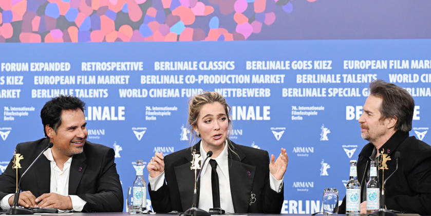 76th Berlinale International Film Festival Good Luck, Have Fun, Don t Die press conference at Grand Hyatt Hotel Featuring: Michael Pena, Haley Lu Richardson, Sam Rockwell Where: Berlin, Germany When: 13 Feb 2026 Credit: Cover Images EDITORIAL USE ONLY. NOT FOR USE BY NEWSPAPERS BASED IN THE UK. Copyright: xx coverimg55465834