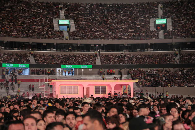 Bad Bunny performs first Buenos Aires concert of world tour BUENOS AIRES, ARGENTINA - FEBRUARY 13: View of La Casita during the concert. Puerto Rican singer Bad Bunny performs during the first of his three scheduled shows at Estadio Monumental in Buenos Aires, Argentina, as part of his Debi Tirar Mas Fotos world tour, in Buenos Aires, Argentina on February 13, 2026. The artist arrived in Argentina following a high-profile appearance at the Super Bowl, where he delivered strong criticism of US policies, and after winning a Grammy Award, becoming the first Spanish-language album to receive the Album of the Year honor. The concert drew tens of thousands of fans, marking one of the most anticipated musical events of the year in the Argentin Copyright: x2026xAnadoluxLucianoxGonzalezx