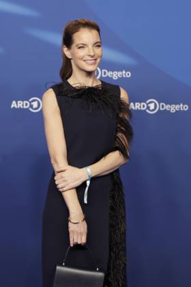 Yvonne Catterfeld, at the ARD BLUE HOUR 2026, Party for the 76th Berlin International Film Festival, Berlinale, at the Telegraphenamt in Berlin, Red Carpet,