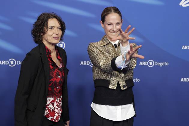 Ulrike Folkerts, Lisa Bitter, at the ARD BLUE HOUR 2026, Party for the 76th Berlin International Film Festival, Berlinale, at the Telegraphenamt in Berlin, Red Carpet,