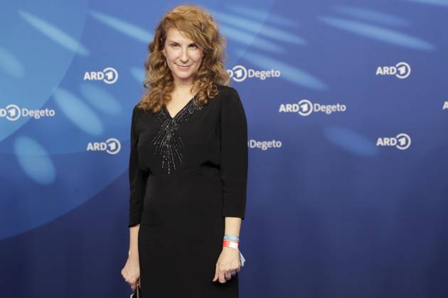 Chiara Schoras, at the ARD BLUE HOUR 2026, Party for the 76th Berlin International Film Festival, Berlinale, at the Telegraphenamt in Berlin, Red Carpet,