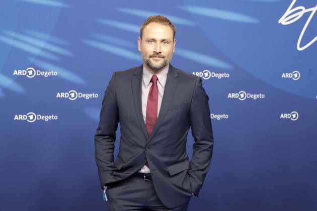 Max Riemelt, at the ARD BLUE HOUR 2026, Party for the 76th Berlin International Film Festival, Berlinale, at the Telegraphenamt in Berlin, Red Carpet,