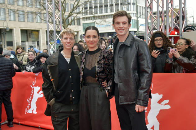 Sylvaine Faligant, Anna Roller and Jannis Niewöhner at the premiere of the feature film Allegro Pastell at the Berlinale 2026 76 Berlin International Film Festival at the Zoo Palast Berlin, 14 02 2026 Foto:xM.xBehrensx xFuturexImagex allegro_6225