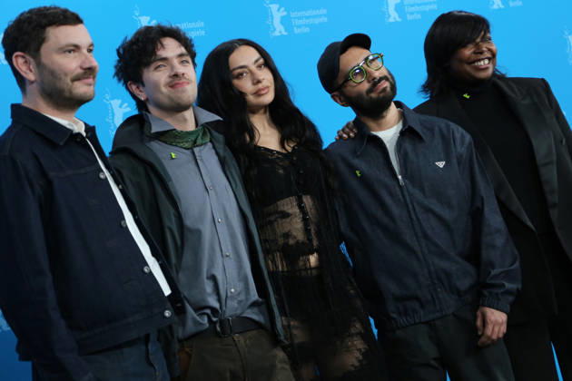 February 14, 2026, Berlin, Germany: (from left) Michael Stutz, Aidan Zamiri, Charli XCX, David Hinojosa, and Jacqueline Lyanga pose for photographers at the photo call for the film The Moment during the the 76th Berlin International Film Festival (Berlinale), which is Europe s first major film festival of the year, in Berlin. The festival runs from February 12 to 22, 2026. Berlin Germany - ZUMAf146 20260214_zip_f146_071 Copyright: xRouzbehxFouladix