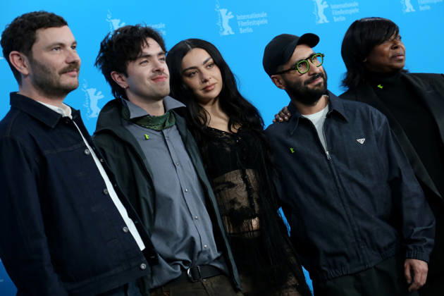February 14, 2026, Berlin, Germany: (from left) Michael Stutz, Aidan Zamiri, Charli XCX, David Hinojosa, and Jacqueline Lyanga pose for photographers at the photo call for the film The Moment during the the 76th Berlin International Film Festival (Berlinale), which is Europe s first major film festival of the year, in Berlin. The festival runs from February 12 to 22, 2026. Berlin Germany - ZUMAf146 20260214_zip_f146_090 Copyright: xRouzbehxFouladix