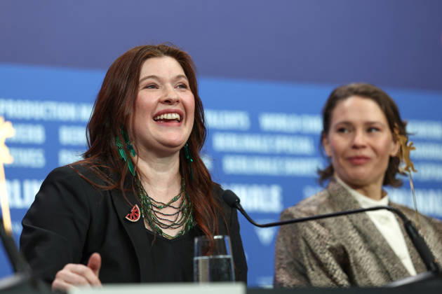 February 14, 2026, Berlin, Brandenburg, Germany: The 76 Berlinale Film Festival is taking place in Berlin from February 12 to 22, 2026. Nightborn film press conference. Hanna Bergholm answers to journalists questions. Berlin Germany - ZUMAt227 20260214_zip_t227_018 Copyright: xMarinaxTakimotox