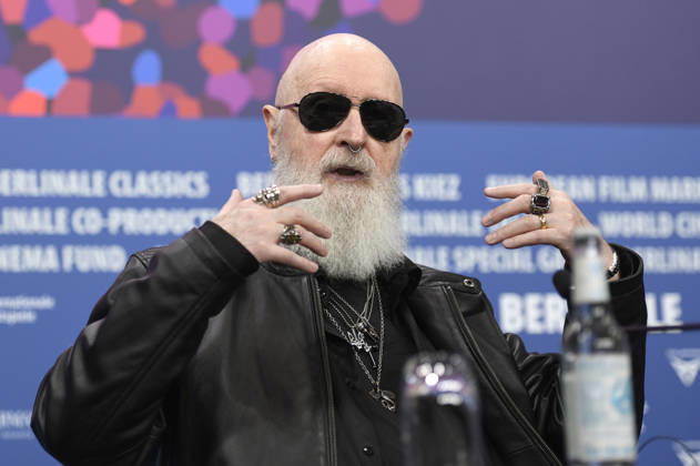 Rob Halford at the press conference for the documentary The Ballad of Judas Priest at the Berlinale 2026 76 Berlin International Film Festival at the Hotel Grand Hyatt Berlin, 15 02 2026 Foto:xC.xNiehausx xFuturexImagex priest_6273