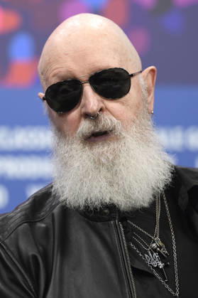 Rob Halford at the press conference for the documentary The Ballad of Judas Priest at the Berlinale 2026 76 Berlin International Film Festival at the Hotel Grand Hyatt Berlin, 15 02 2026 Foto:xC.xNiehausx xFuturexImagex priest_6274