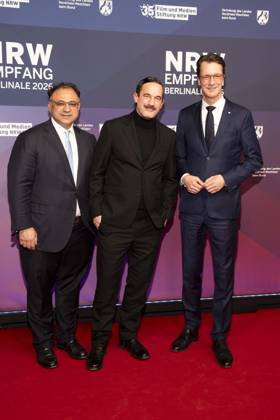 Walid Nakschbandi, Soenke Moehring and Hendrik Wuest as guests at the NRW reception at the 76 Berlinale 2026 at the Representation of the State of North Rhine-Westphalia to the Federal Government,on Sunday 15 02 2026 in Berlin Berlin Germany