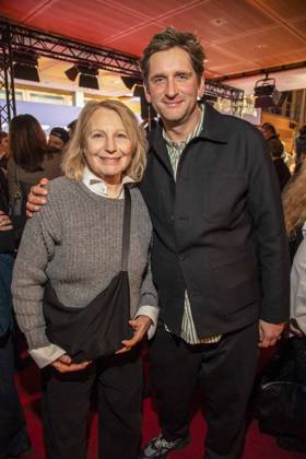 Maren Kroymann and Sebastian Schwarz as guests at the NRW reception at the 76 Berlinale 2026 in the Representation of the State of North Rhine-Westphalia to the Federal Government, on Sunday 15 02 2026 in Berlin Berlin Germany