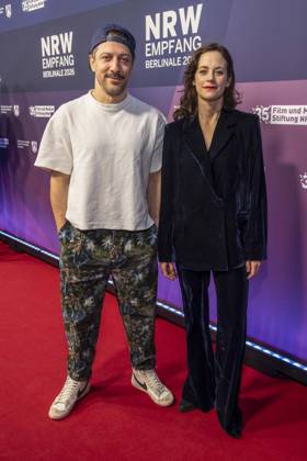 Fahri YardÄ±m and Anja Knauer as guests at the NRW Reception at the 76 Berlinale 2026 in the Representation of the State of North Rhine-Westphalia to the Federal Government,on Sunday 15 02 2026 in Berlin Berlin Germany