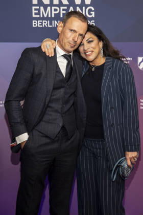 Michael Zechbauer and Alice Brauner as guests at the NRW reception at the 76 Berlinale 2026 at the Representation of the State of North Rhine-Westphalia to the Federal Government, on Sunday 15 02 2026 in Berlin Berlin Germany
