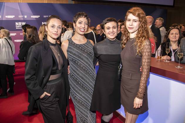 Lena Kalisch, Lydia Georgantzi and Luise Aschenbrenner as guests at the NRW reception at the 76 Berlinale 2026 at the Representation of the State of North Rhine-Westphalia to the Federal Government,on Sunday 15 02 2026 in Berlin Berlin Germany
