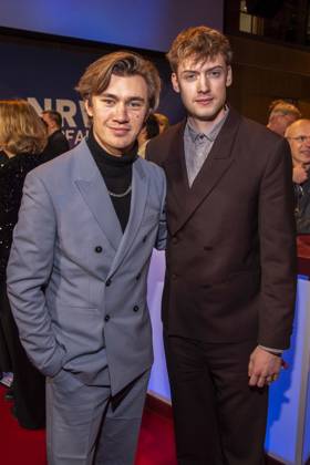 Alessandro Schuster and Max Kruk as guests at the NRW reception at the 76 Berlinale 2026 at the Representation of the State of North Rhine-Westphalia to the Federal Government,on Sunday 15 02 2026 in Berlin Berlin Germany