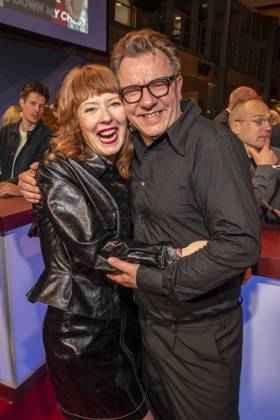 Sarah Bauerett and Ronald Kukulies as guests at the NRW reception at the 76 Berlinale 2026 in the Representation of the State of North Rhine-Westphalia to the Federal Government, on Sunday 15 02 2026 in Berlin Berlin Germany