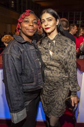 Dela Dabulamanzi and Pegah Ferydoni as guests at the NRW Reception at the 76 Berlinale 2026 at the Representation of the State of North Rhine-Westphalia to the Federal Government,on Sunday 15 02 2026 in Berlin Berlin Germany