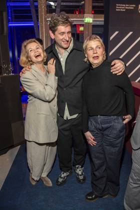 Annette Frier, Sebastian Schwarz and Cordula Stratmann as guests at the NRW reception at the 76 Berlinale 2026 at the Representation of the State of North Rhine-Westphalia to the Federal Government,on Sunday 15 02 2026 in Berlin Berlin Germany