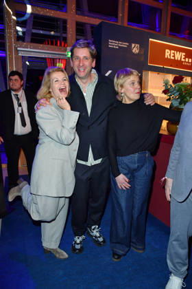 Annette Frier, Sebastian Schwarz and Cordula Stratmann at the NRW reception at the 76th Berlin International Film Festival 150226