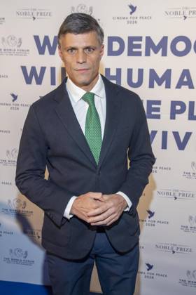 Leopoldo Lopez Mendoza Venezuelan politician as guest at the Cinema For Peace Gala 2026 at the Hotel Adlon Kempinski on 16 February 2026 in Berlin Berlin Germany