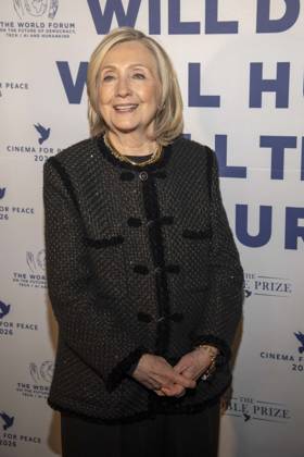 Hillary Diane Rodham Clinton US American politician of the Democratic Party Author guest at the Cinema For Peace Gala 2026 at the Hotel Adlon Kempinski on February 16, 2026 in Berlin Berlin Germany