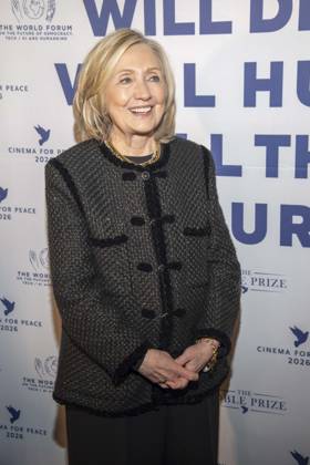 Hillary Diane Rodham Clinton US American politician of the Democratic Party Author guest at the Cinema For Peace Gala 2026 at the Hotel Adlon Kempinski on February 16, 2026 in Berlin Berlin Germany