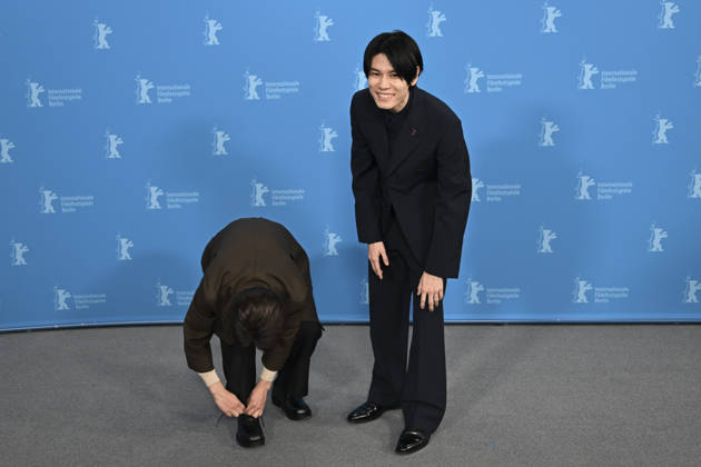 76th Berlin International Film Festival BERLIN, GERMANY - FEBRUARY 18: Actors Miyu Irino (L) and Riku Hagiwara (R) of A New Dawn pose for photographers during the 76th Berlinale in Berlin, Germany, on February 18, 2026. Halil Sagirkaya Anadolu Berlin Germany. Editorial use only. Please get in touch for any other usage.  Copyright: x2026xAnadoluxHalilxSagirkayax