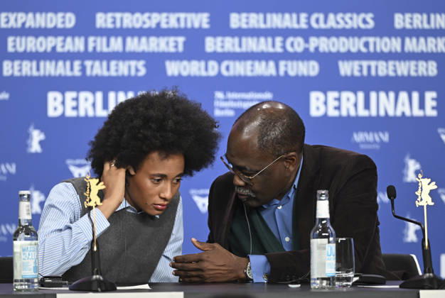 76th Berlin International Film Festival BERLIN, GERMANY - FEBRUARY 19: Actress Maimouna Miawama (L) and director Mahamat Saleh Haroun (R) of Soumsoum, La Nuit Des Astres (Soumsoum, The Night Of The Stars) attend press conference during the 76th Berlinale in Berlin, Germany, on February 19, 2026. Halil Sagirkaya Anadolu Berlin Germany. Editorial use only. Please get in touch for any other usage.  Copyright: x2026xAnadoluxHalilxSagirkayax