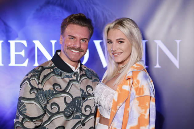 Reality TV participant Sascha Czok with wife Sandra Czok at the single presentation of the new single In Ewigkeit by Menowin Fröhlich at the Mio Club Cologne, 05 01 2023 NRW Germany Copyright: xChristophxHardtx