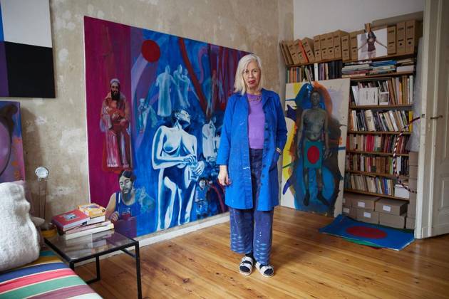 Bettina Semmer FOR EDITORIAL PURPOSES ONLY EDITORIAL USE ONLY p The artist Bettina Semmer in her apartment studio in Schöneberger Straße in Berlin Kreuzberg Germany Berlin Berlin Copyright JoergxCarstensen Copyright: JoergxCarstensen doc84p9c64oob96o4wghtn ,EDITORIAL USE ONLY Copyright: JoergxCarstensen